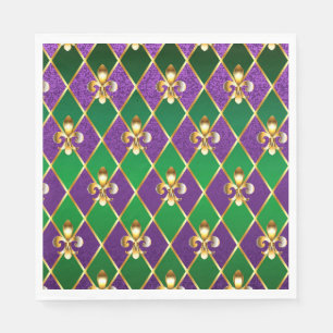 Jewellery Background Mardi Gras Napkin