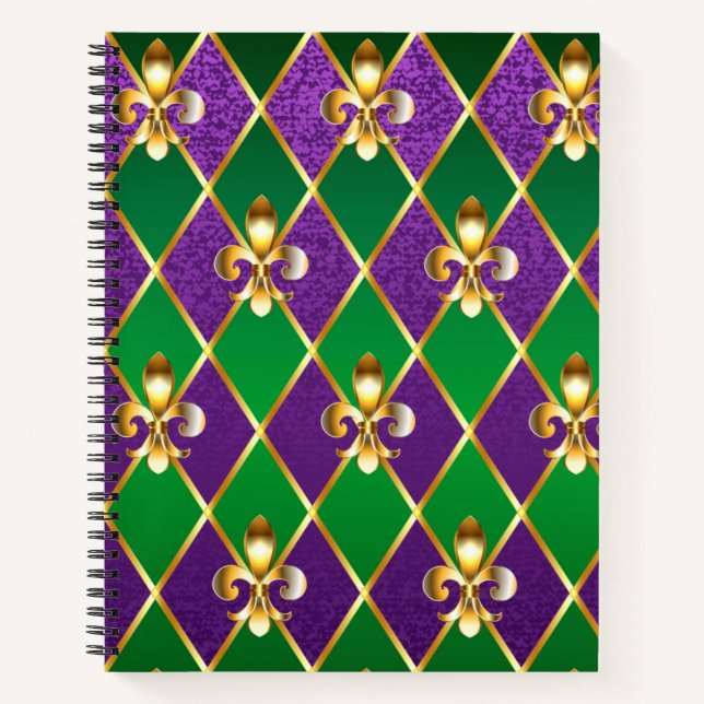 Jewellery Background Mardi Gras Notebook (Front)