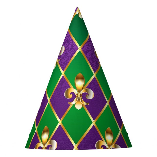 Jewellery Background Mardi Gras Party Hat (Front)