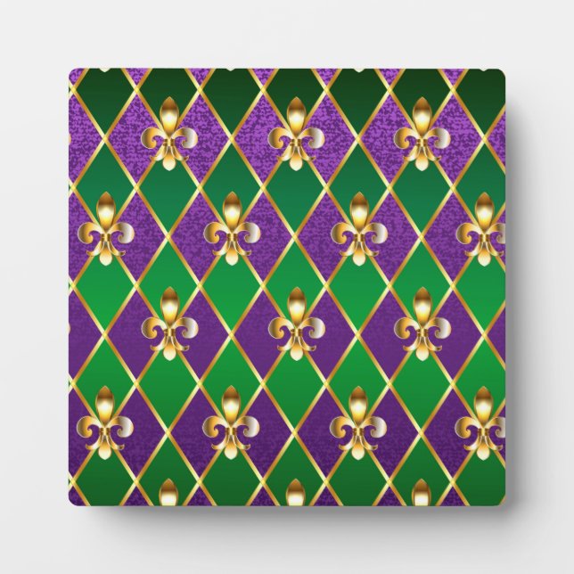 Jewellery Background Mardi Gras Plaque (Front)