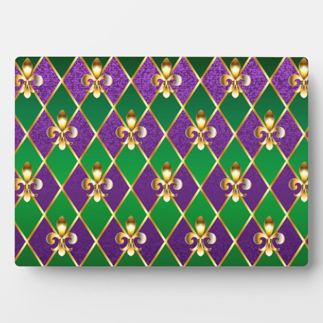 Jewellery Background Mardi Gras Plaque (Front)