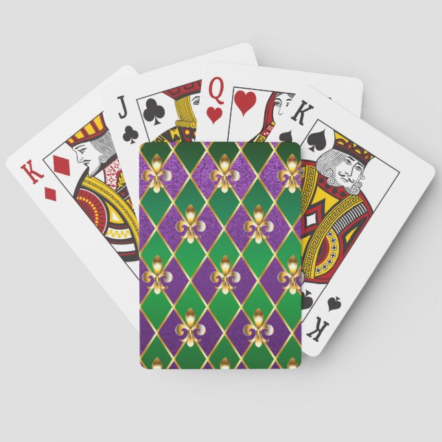 Jewellery Background Mardi Gras Playing Cards (Back)