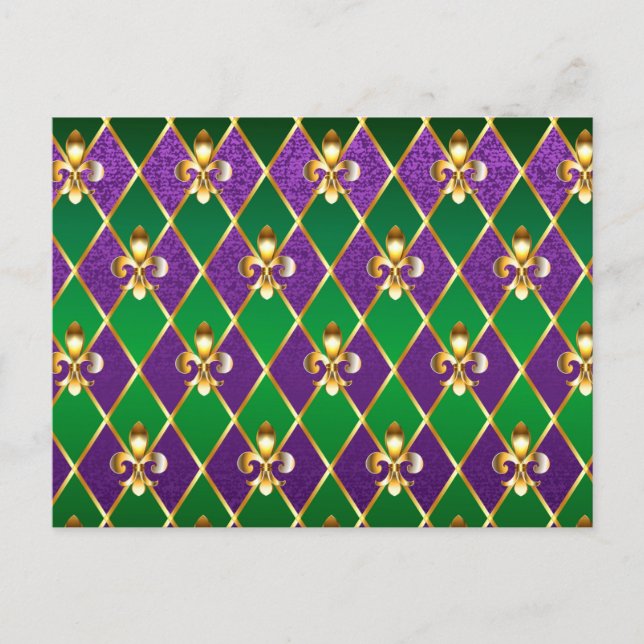 Jewellery Background Mardi Gras Postcard (Front)