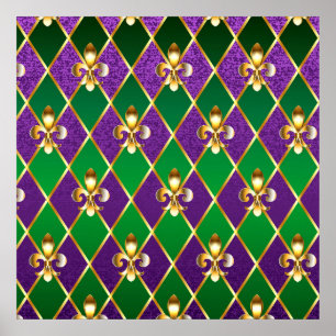 Jewellery Background Mardi Gras Poster