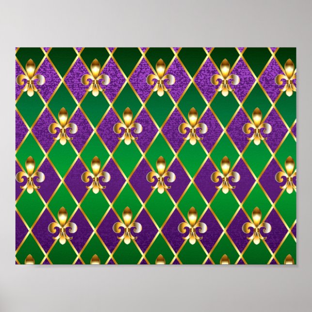 Jewellery Background Mardi Gras Poster (Front)