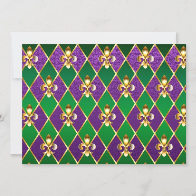 Jewellery Background Mardi Gras Save The Date (Front)