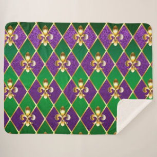 Jewellery Background Mardi Gras Sherpa Blanket
