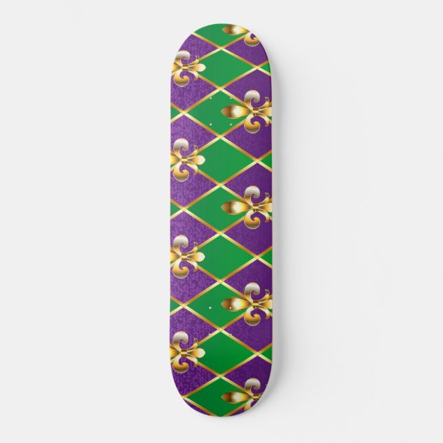 Jewellery Background Mardi Gras Skateboard (Front)