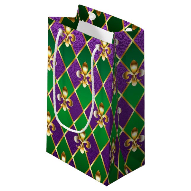 Jewellery Background Mardi Gras Small Gift Bag (Front Angled)