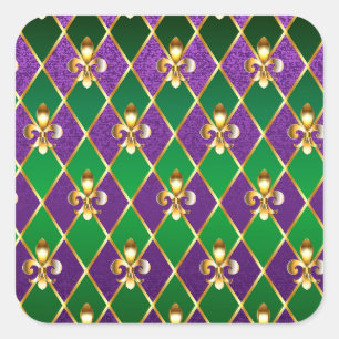 Jewellery Background Mardi Gras Square Sticker