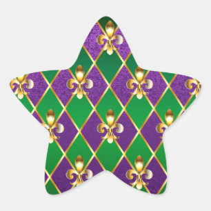 Jewellery Background Mardi Gras Star Sticker