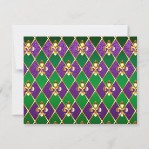 Jewellery Background Mardi Gras Thank You Card