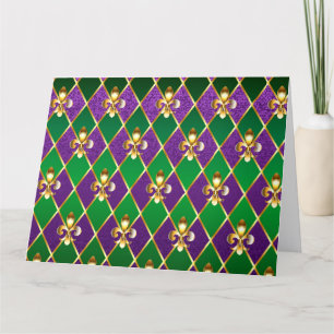 Jewellery Background Mardi Gras Thank You Card
