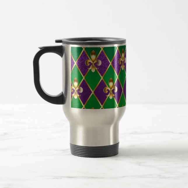 Jewellery Background Mardi Gras Travel Mug (Left)