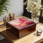 Jewellery Box, Pink And Blush Swirl Keepsake  Gift Box<br><div class="desc">A beautiful pink and blush liquid swirl design jewellery box. Product is customisable,  put any name or phrase you would like on it. Makes a great keepsake or watch box gift too.</div>