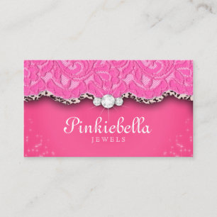 Jewellery Business Card Leopard Lace Pink