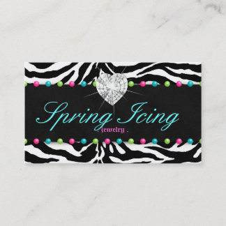 Jewellery Business Card Zebra Spring Dots