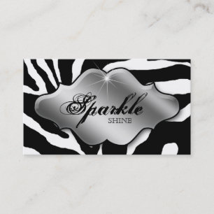 Jewellery Business Cards Animal Zebra Sparkle