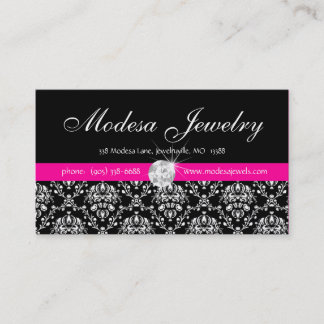 Jewellery Business Cards Birthstones Damask