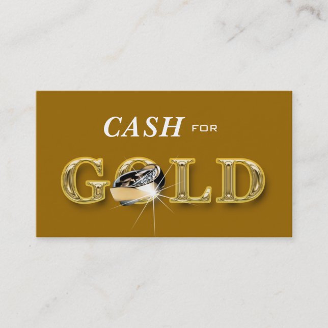 Jewellery Business Cards Cash for Gold Golden (Front)