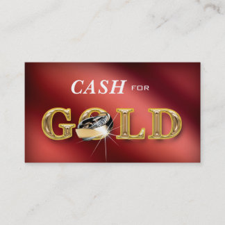 Jewellery Business Cards Cash for Gold Red