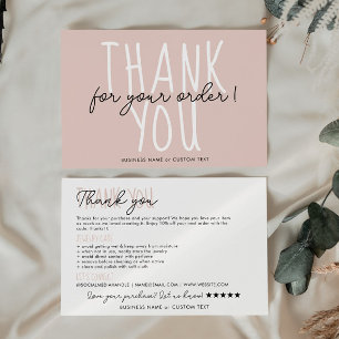 Jewellery Care Instruction Thank You Order Busines Enclosure Card