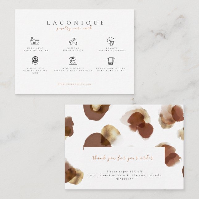  Jewellery Care Instructions | Leopard Business Card (Front/Back)