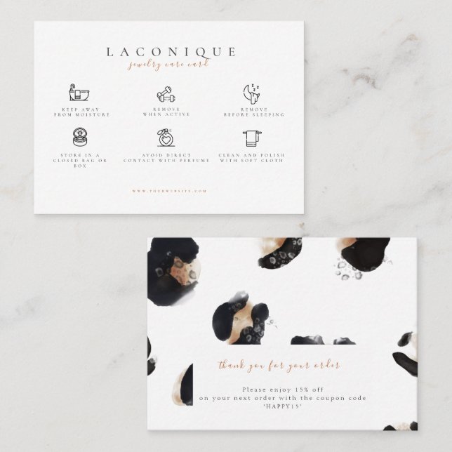  Jewellery Care Instructions | Leopard  Business Card (Front/Back)