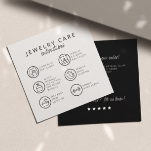 Jewellery Care Instructions Neutral Black Thank Yo Enclosure Card