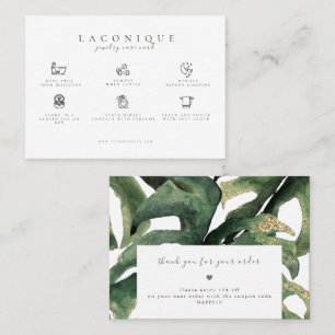Jewellery Care Instructions Tropical Business Card