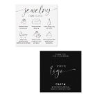 Jewellery Care Thank You Card Elegant Script Black