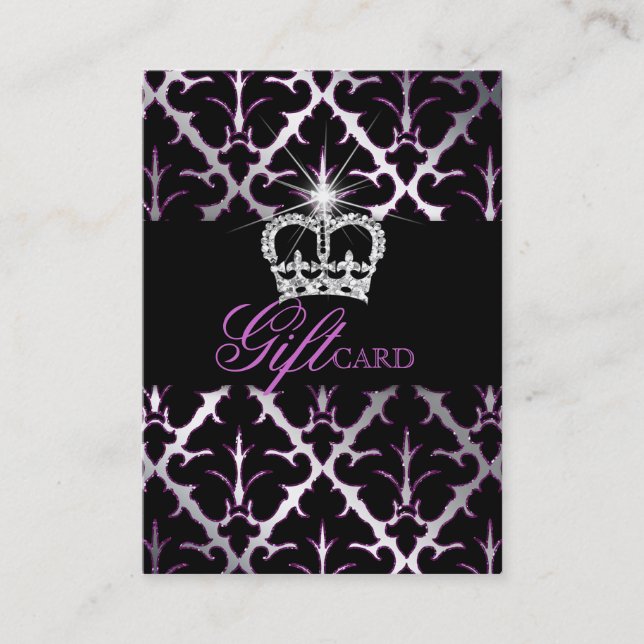 Jewellery Crown Damask Elegant Gift Certificate Pu (Front)