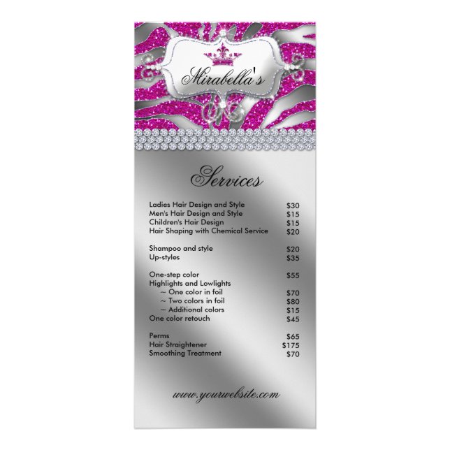 Jewellery Crown Rack Card Zebra Luxury Sparkle Pin (Front)