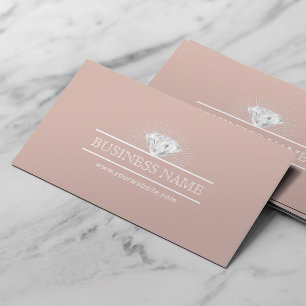 Jewellery Design Diamond jewellery Dusty Rose Gold Business Card