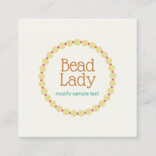Jewellery Designer, Beaded Jewellery Square Business Card