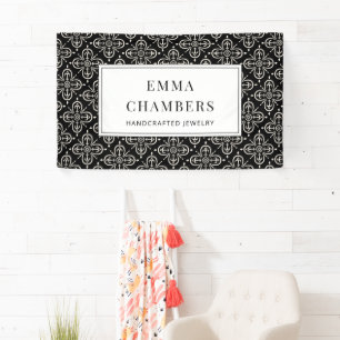 Jewellery Designer Black White Motif Pattern Banner