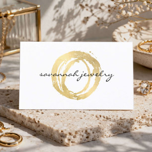 Jewellery Designer Logo Business Card Gold Circle
