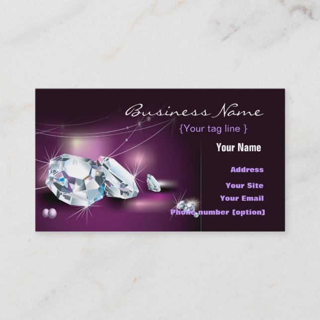 Jewellery Diamond Business Card Template (Front)