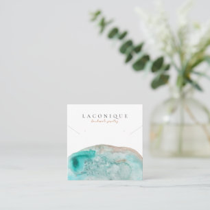 Jewellery Display Blue Watercolor Square Business Card