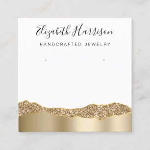 Jewellery Display Glitter Gold Foil Square Square Business Card