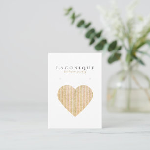 Jewellery Display Neutral Gold Heart Business Card