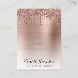 Jewellery Display Rose Gold Glitter Business Card