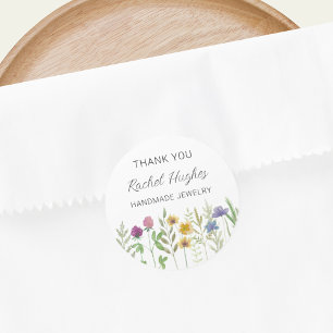 Jewellery Floral Thank You Classic Round Sticker