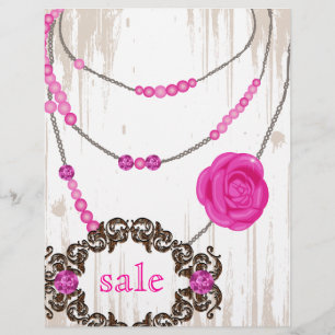 Jewellery Flyer Rose Necklace Brown Pink