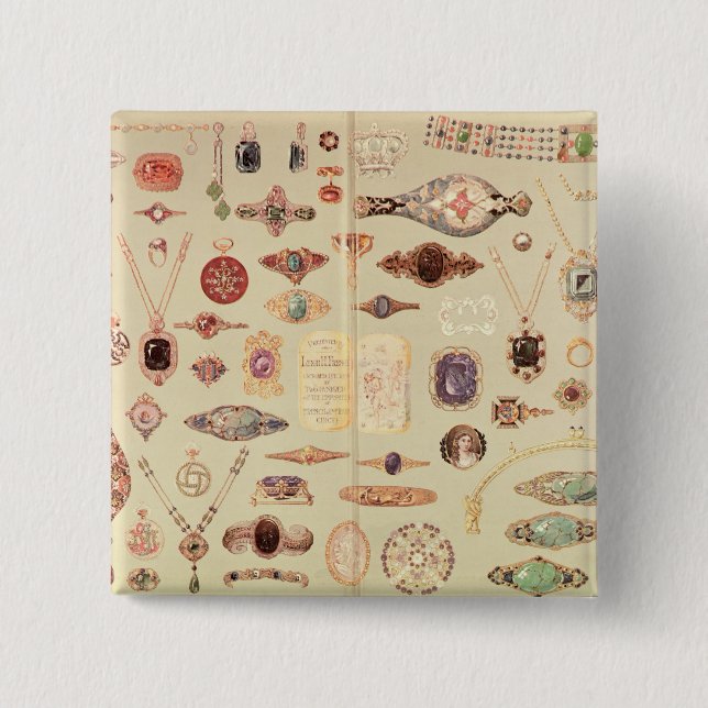 Jewellery from the 'Tiffany Catalogue', 1890 15 Cm Square Badge (Front)