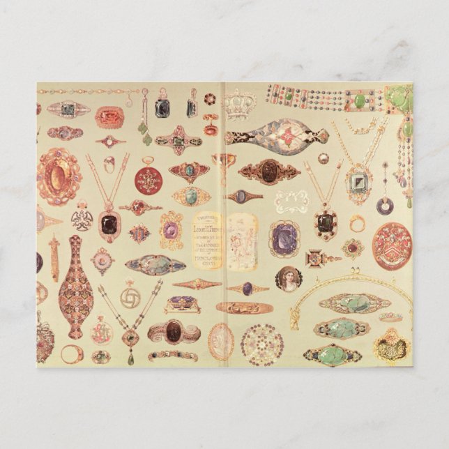 Jewellery from the 'Tiffany Catalogue', 1890 Postcard (Front)