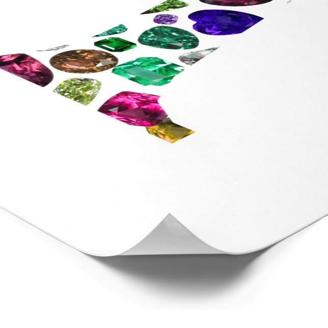 Jewellery Gemstones Monogram Letter V Poster (Corner)