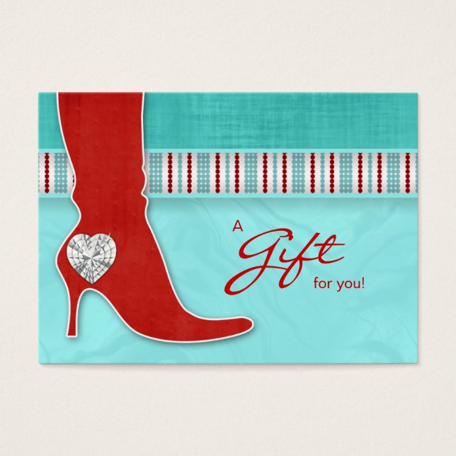 Jewellery Gift Card Spa Valentine's Heart Red Boot (Front)