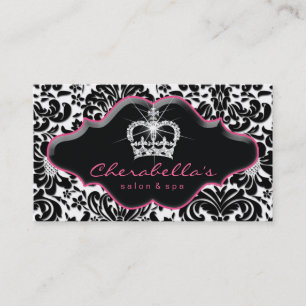 Jewellery Hair Stylist Crown Floral Damask Business Card