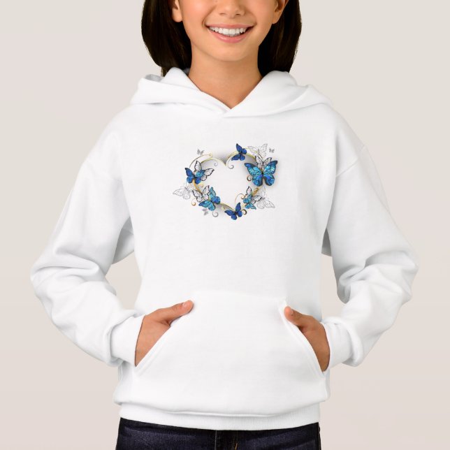 Jewellery Heart with Butterflies Morpho (Front)